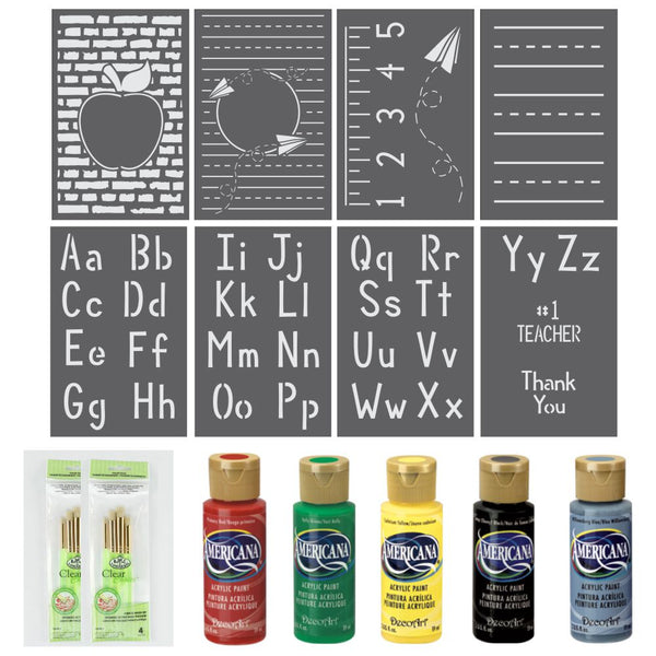 Teacher Appreciation 8 Piece Stencil Kit