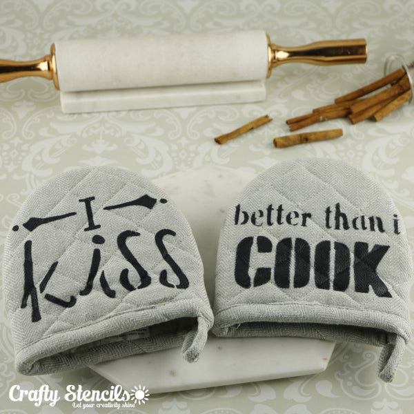 Kiss the Cook Expression Craft Stencil