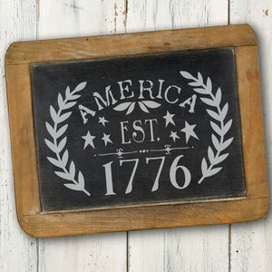 America Est. 1776 Craft Stencil