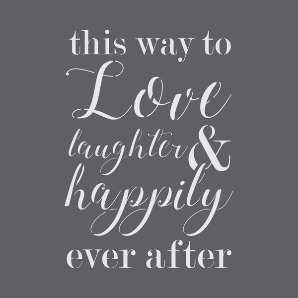 This Way to Love Wedding Sign Stencil