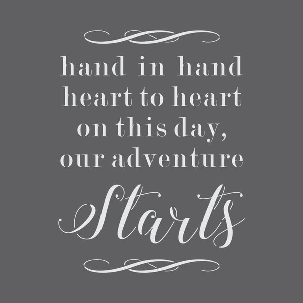 Our Adventure Starts Wedding Sign Stencil