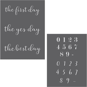 First Day Yes Day Best Day Wedding Sign Stencil