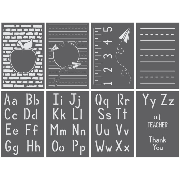 Teacher Appreciation 8 Piece Stencil Kit
