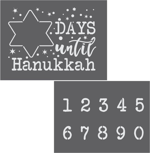 Hanukkah Countdown 2 Piece Craft Stencil Set