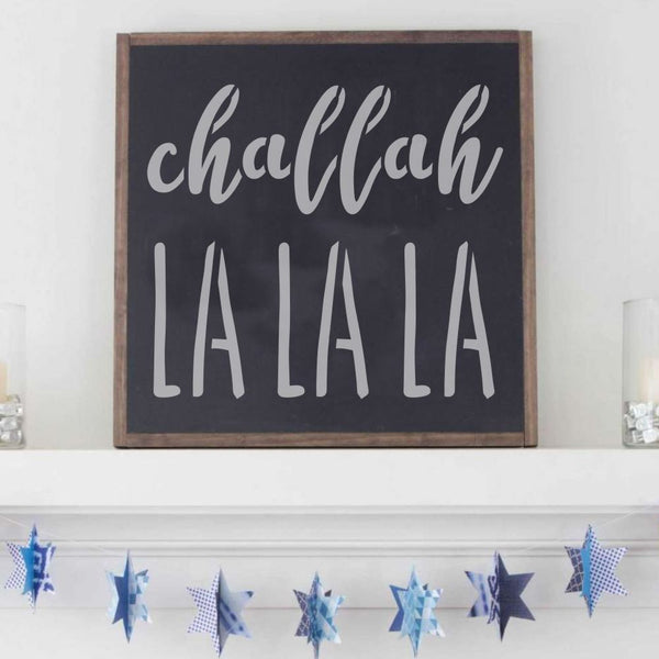 Challah LaLaLa Hanukkah Craft Stencil