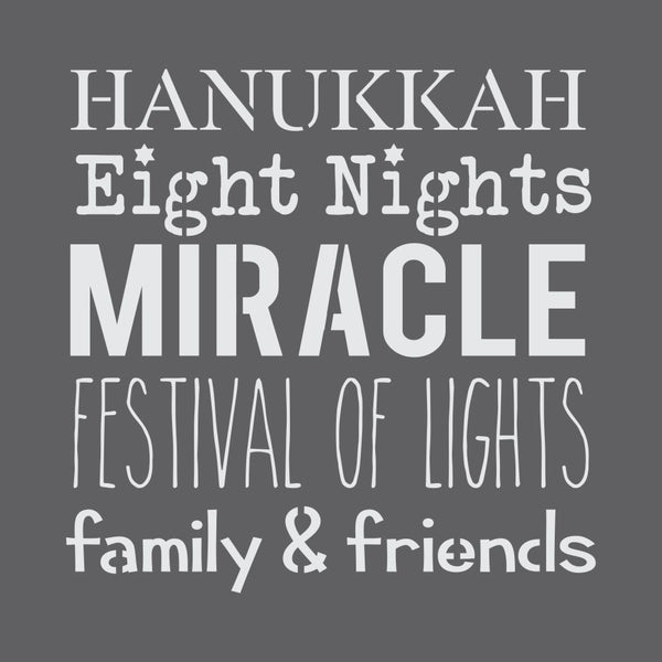 Hanukkah Phrases Craft Stencil