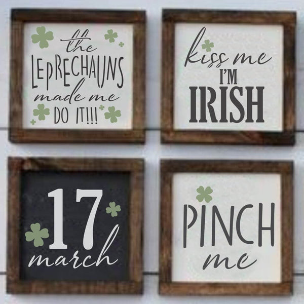 4 Piece St. Patrick's Day Message Craft Stencil Set