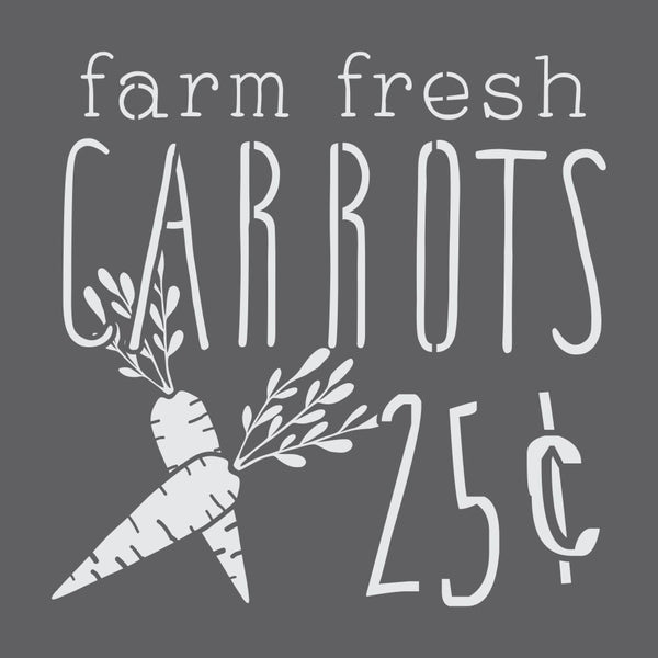 Farm Fresh Carrots Craft Stencil