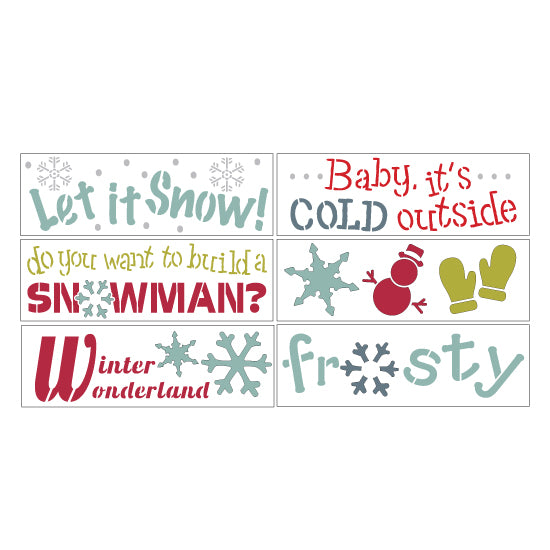 Winter Wonderland 6 Piece Christmas Craft Stencil Kit