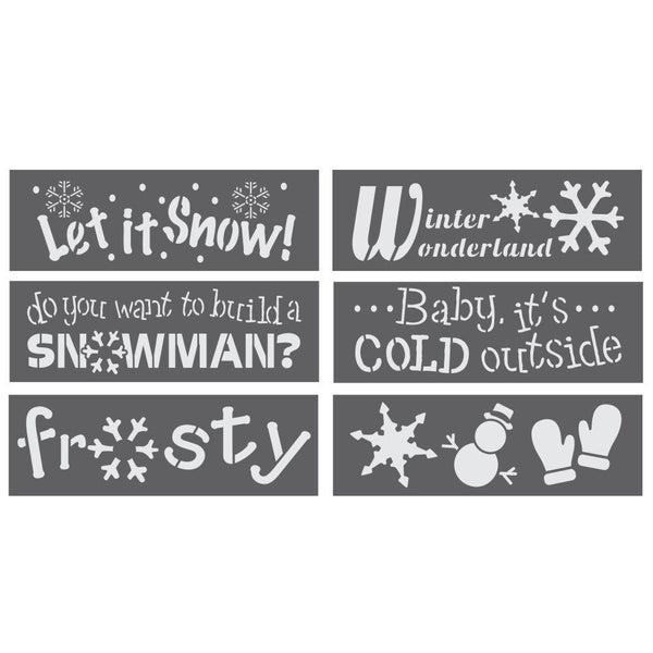 Winter Wonderland 6 Piece Christmas Craft Stencil Kit