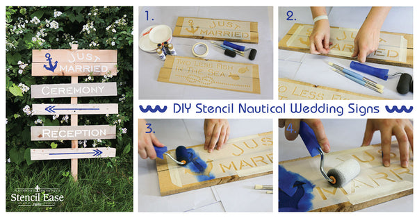 Nautical Wedding 8 Piece Craft Stencil Kit