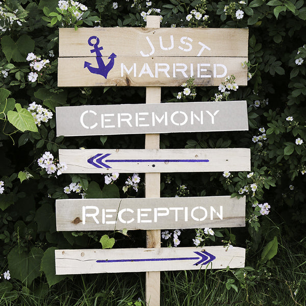 Nautical Wedding 8 Piece Craft Stencil Kit