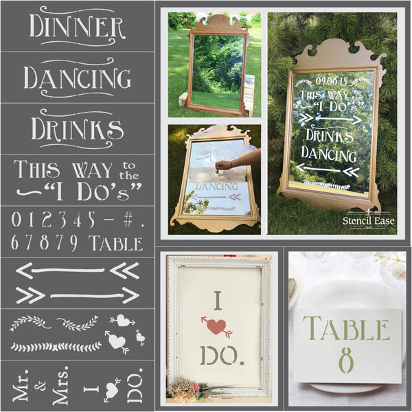 Woodland Wedding 8 Piece Craft Stencil Kit