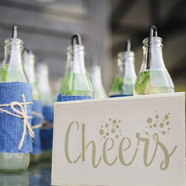 Hipster Wedding 8 Piece Craft Stencil Kit