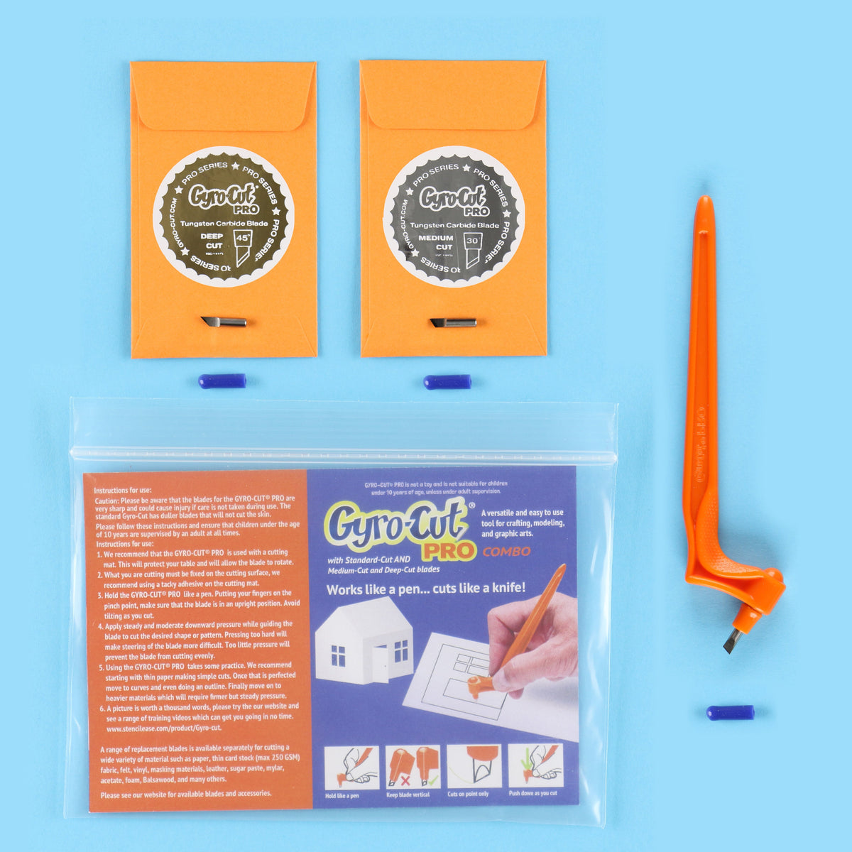 Crafty Products GYRO-Cut PRO Starter Kit for Fabric Cutting Including Tool,  Sticky Mat Adhesive and Fabgrip : : Home & Kitchen