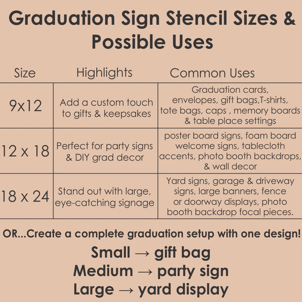 Graduation Year Craft Stencil