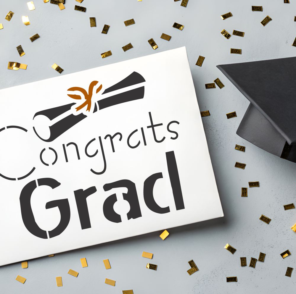 Congrats Graduate Craft Stencil