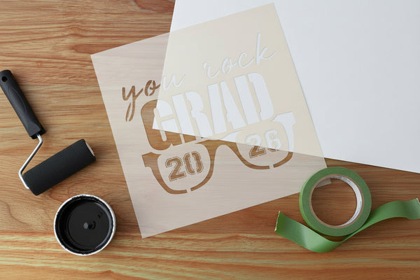 You Rock Grad Craft Stencil