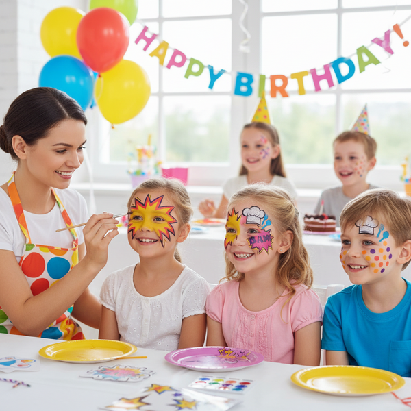 Comic Book Bubble Face Painting Stencil Set