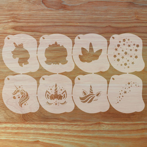 Unicorn Face Painting Stencil Set