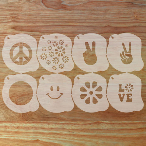 60’s Hippie Face Painting Stencil Set