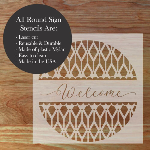 Highlights for the Sedona Welcome Round Sign Stencil