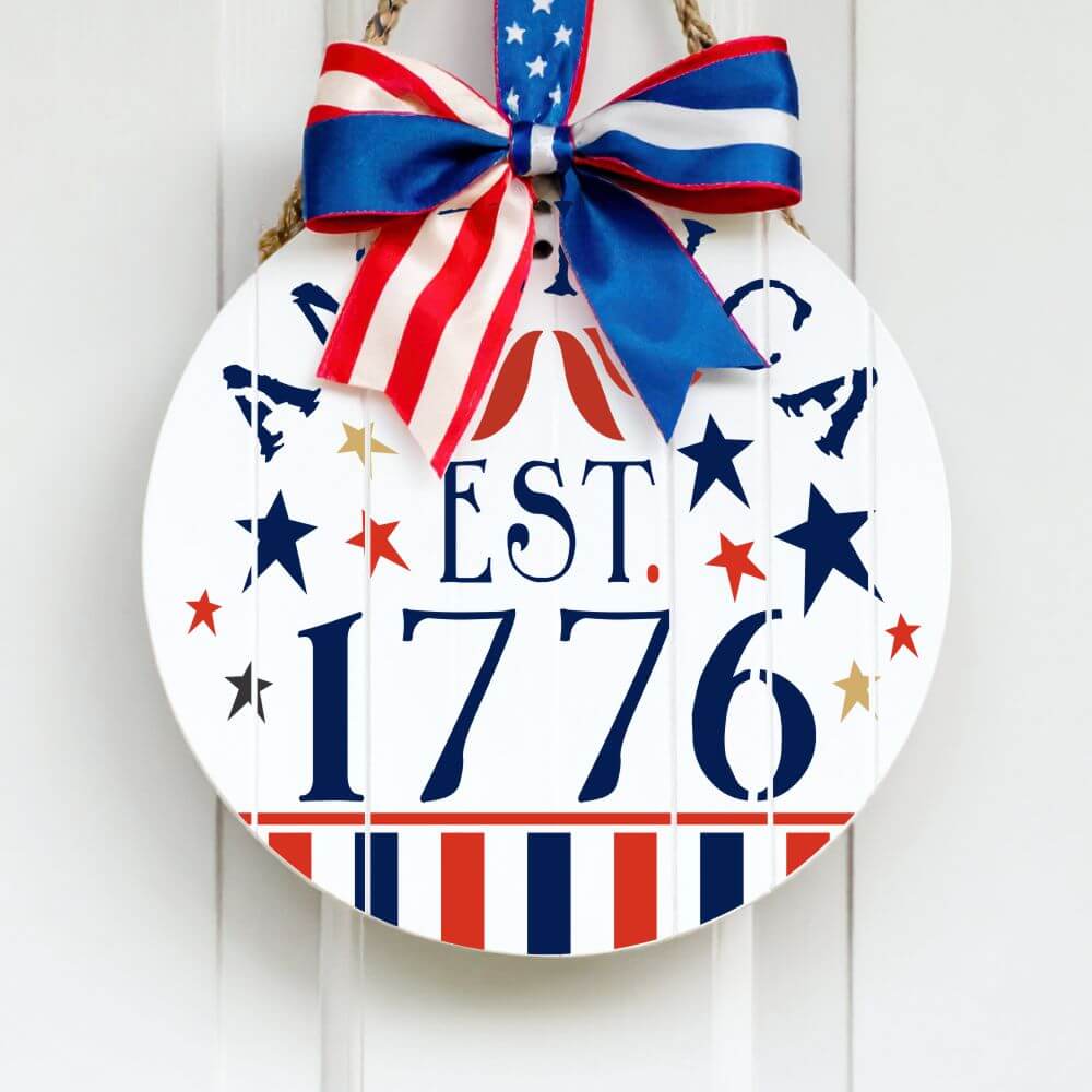 America 1776 Round Sign Stencil