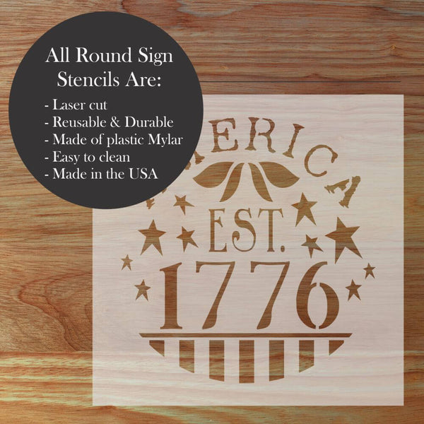 Highlights for the America 1776 Round Sign Stencil