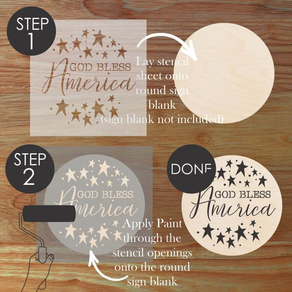 How to Use the God Bless America Round Sign Stencil