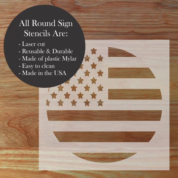 Information about round sign stencils by Designer Stencils.