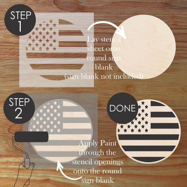 Information about how to use round sign stencils by Designer Stencils.