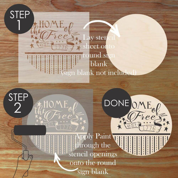 Information about how to use round sign stencils by Designer Stencils.