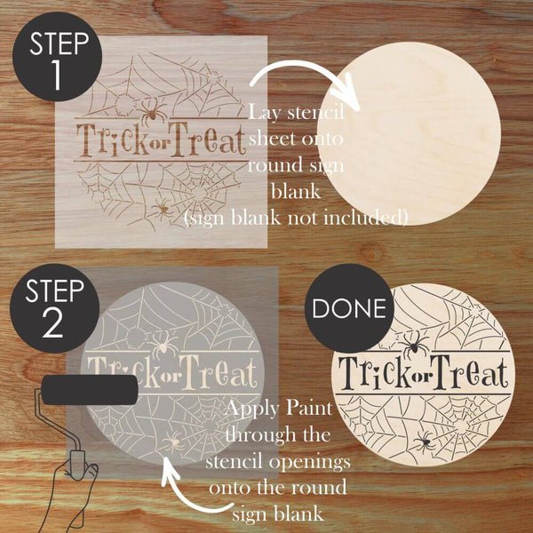 Infographic on how to use Round Sign Stencils by Designer Stencils