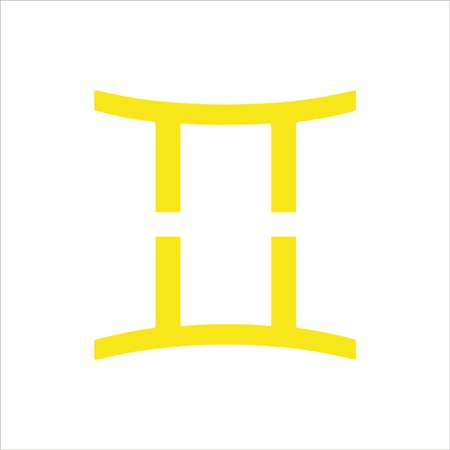 Gemini Zodiac Sign Shape Stencil
