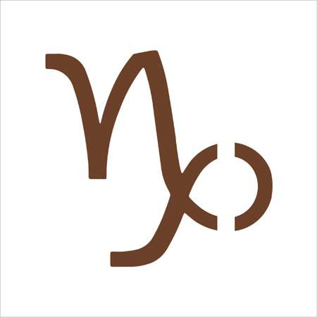 Capricorn Zodiac Sign Shape Stencil