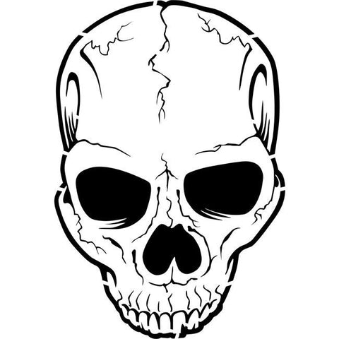 Cracked Skull Stencil