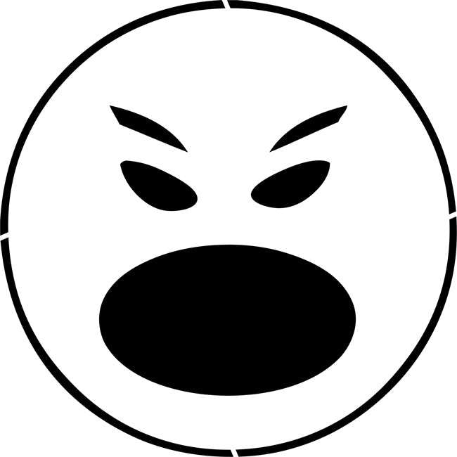 Angry Smiley Face Stencil