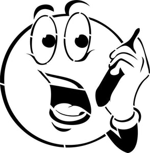 Cell Phone Smiley Face Stencil
