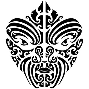 Warrior Mask Tribal Tattoo Stencil