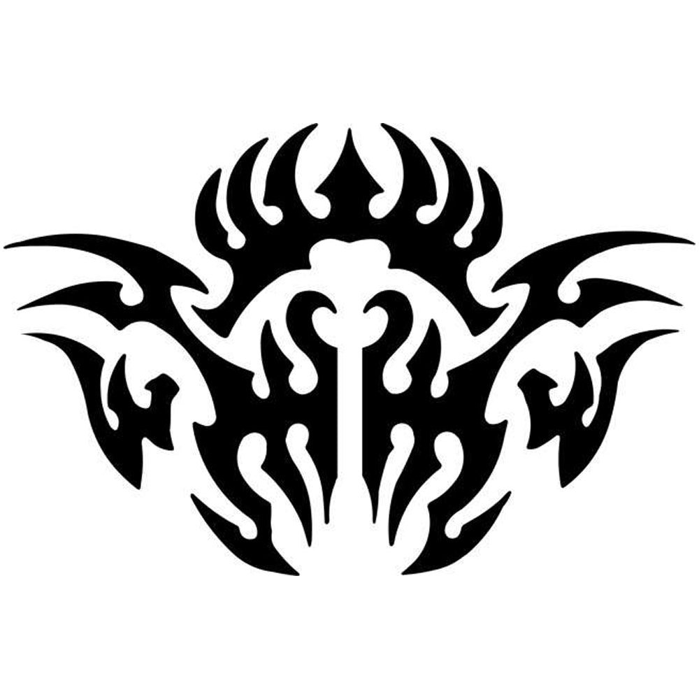 Crowned Tribal Tattoo Stencil
