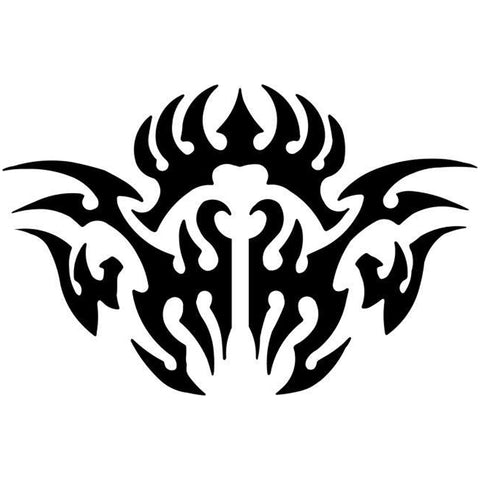 Crowned Tribal Tattoo Stencil