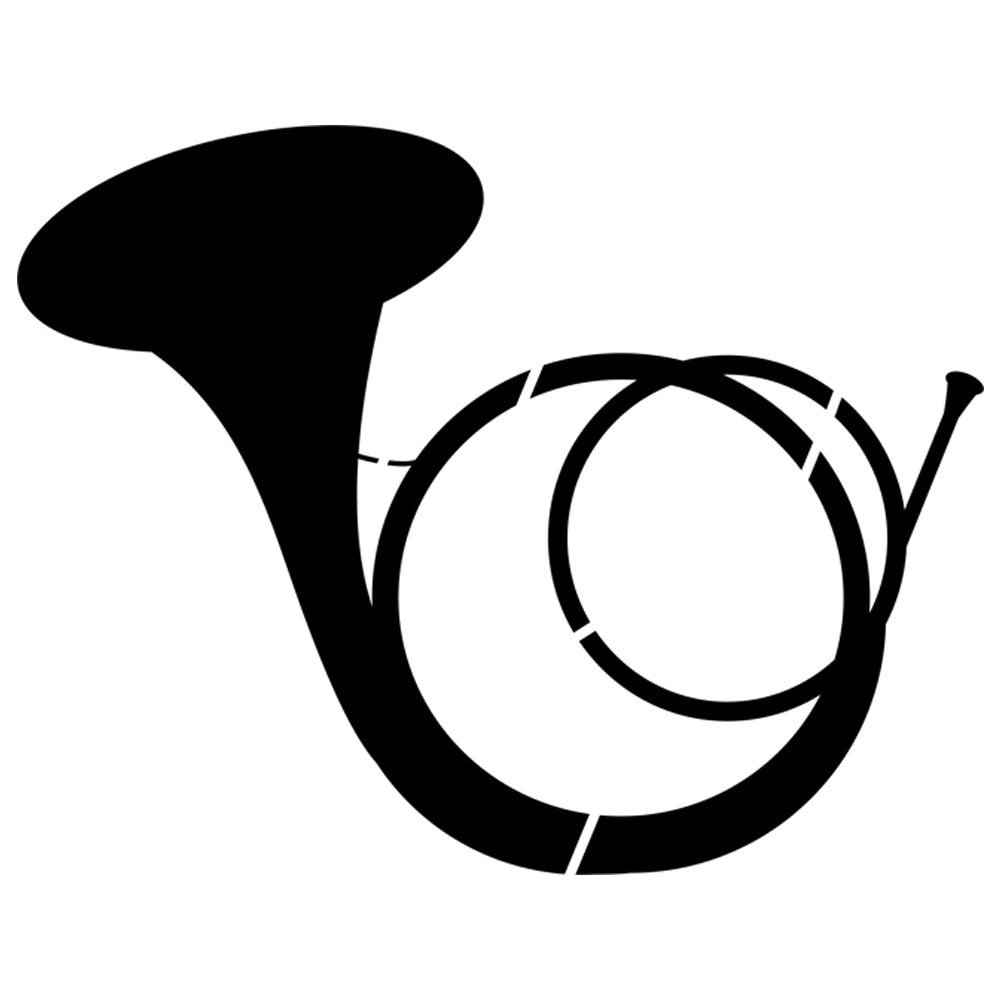 French Horn Clipart Black And White