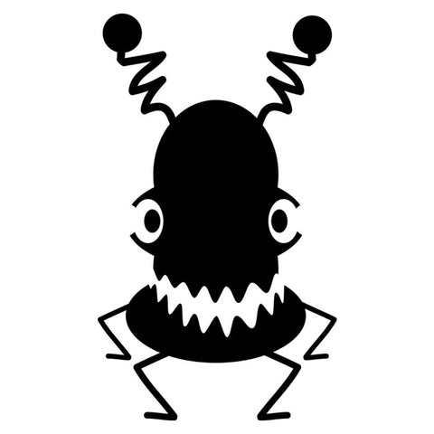 Crazy Antenna Monster Stencil