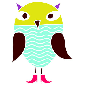 Waves Owl Stencil