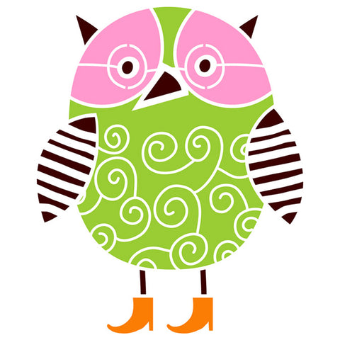 Swirl Owl Stencil