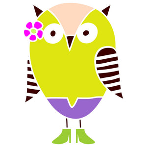 Striped Wing Owl Stencil