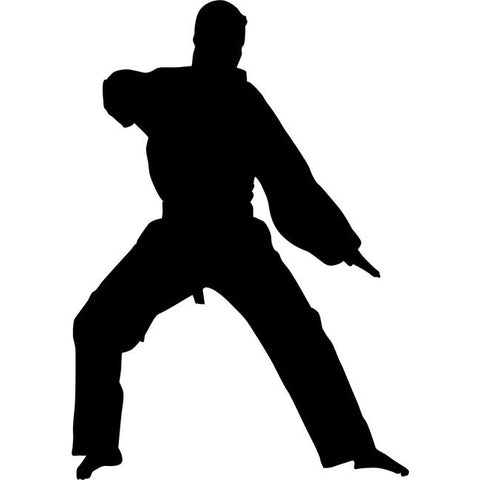 Low Block Karate Stencil
