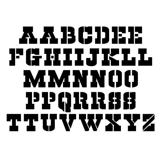 Cowboys Uppercase Alphabets Craft Stencil