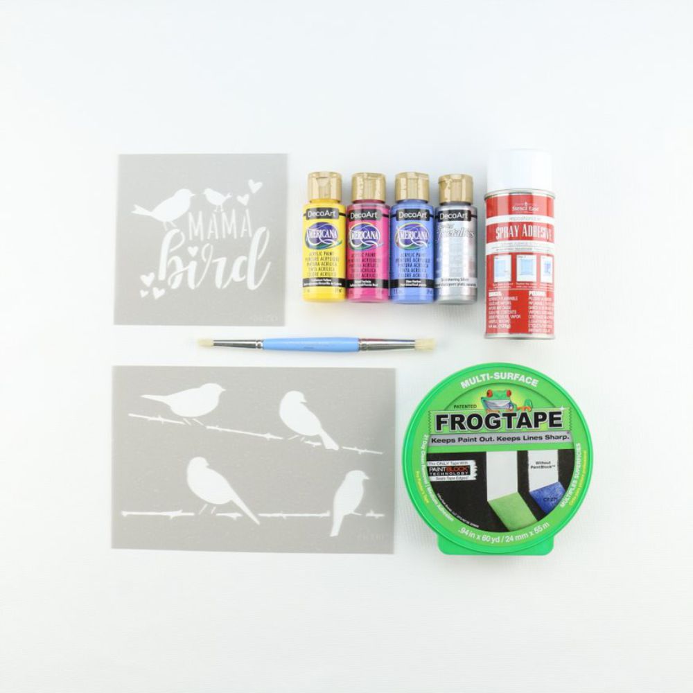 DIY Mother's Day Mama Bird Stencil Project Kit