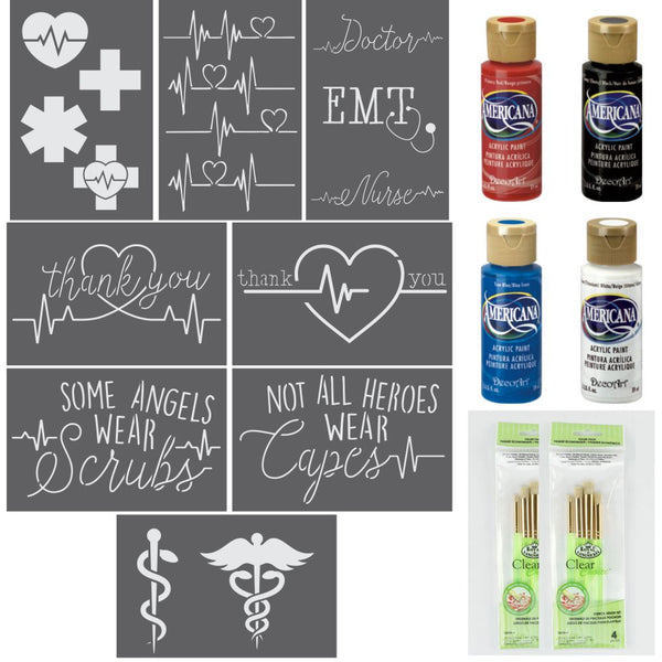 Medical Appreciation Craft 8 Piece Stencil Kit